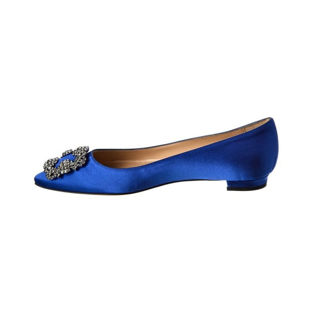 Manolo Blahnik Hangisi Satin Flat - Picture 2 of 5